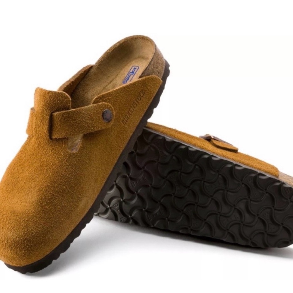 NEW women’s birkenstock boston suede slippers chestnut size 7